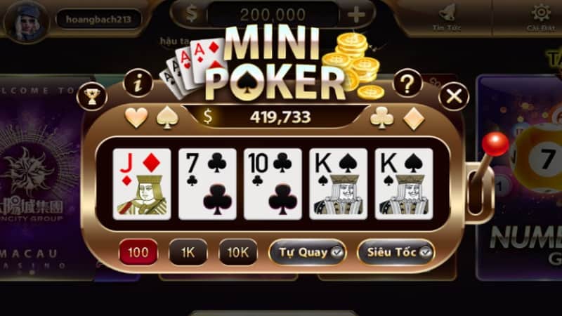 Nổ Hũ Mini Poker - Siêu phẩm đổi thưởng cực hot đáng thử sức