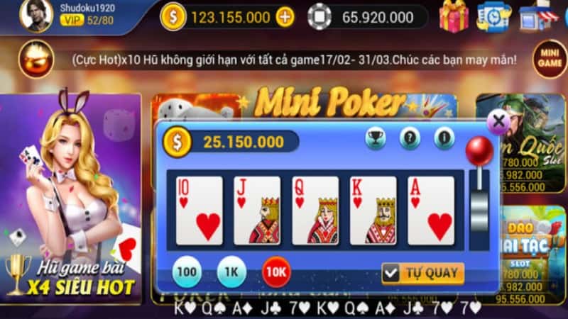 Nổ Hũ Mini Poker - Siêu phẩm đổi thưởng cực hot đáng thử sức