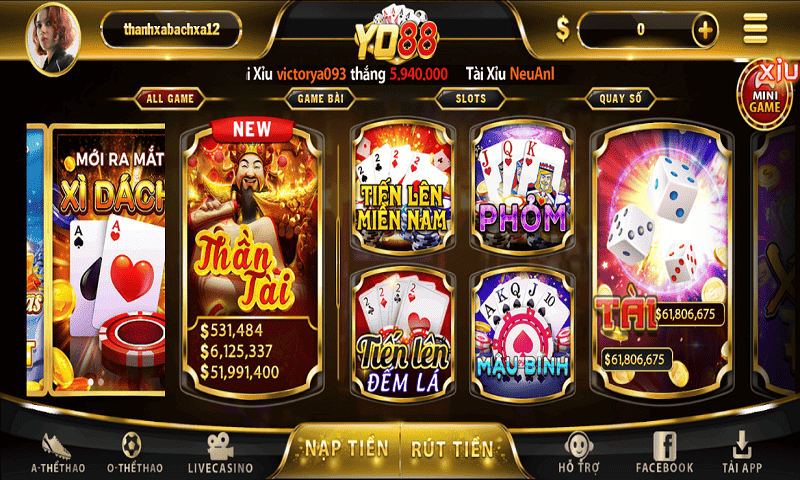 Game bài Yo88: Tựa game phong phú, khuyến mãi hấp dẫn