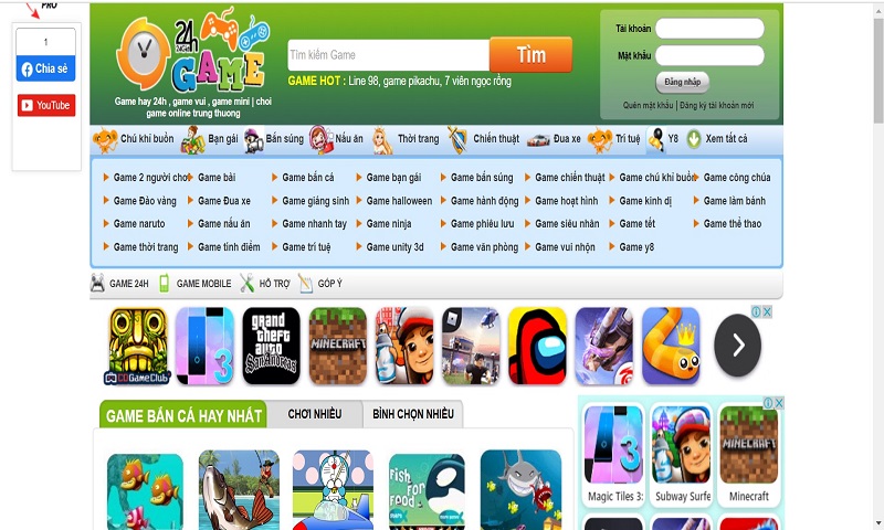 Game bắn cá 24h: Giải trí thả ga cùng các tựa game siêu chất